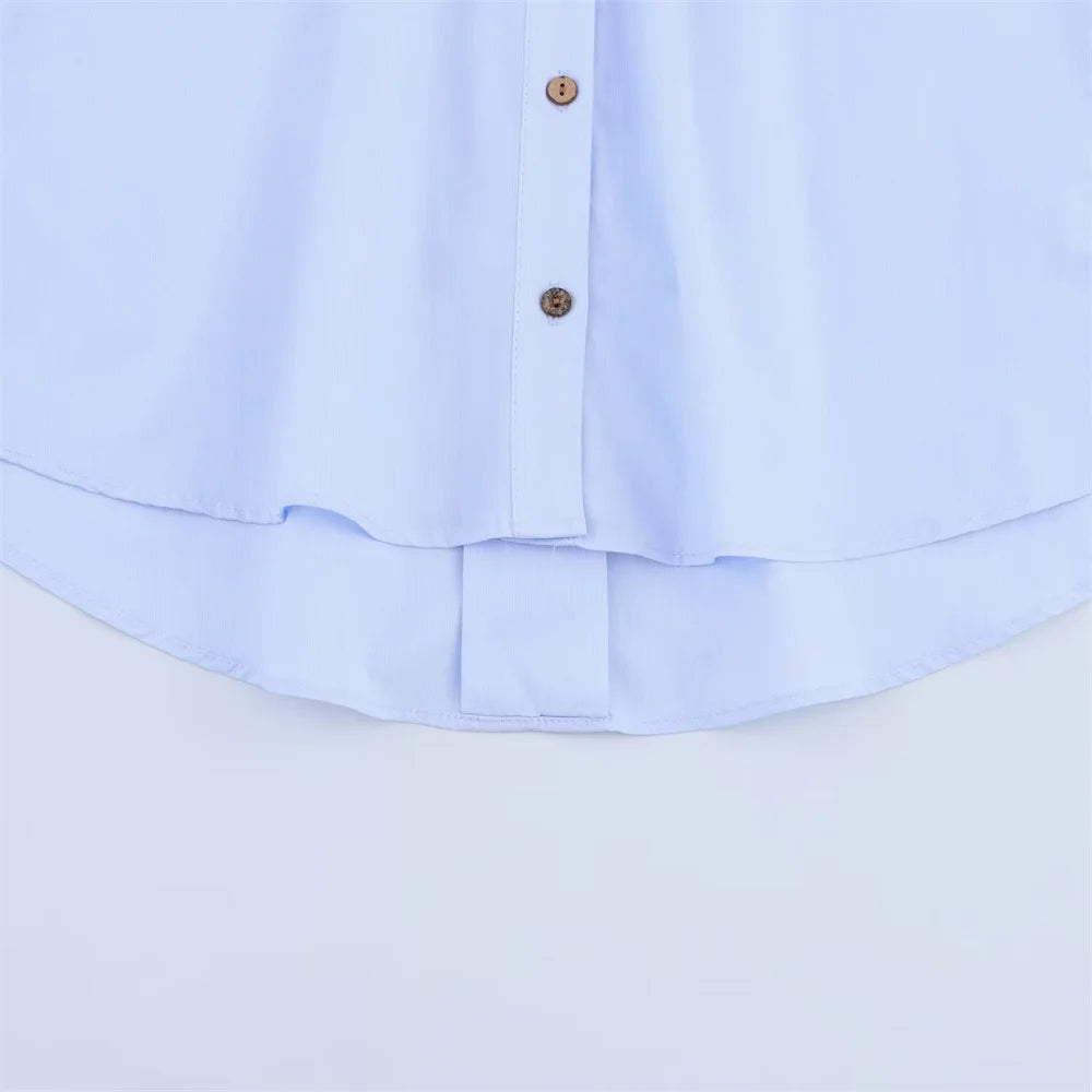 Oversized Button Shirt with Rolled  Up Sleeves