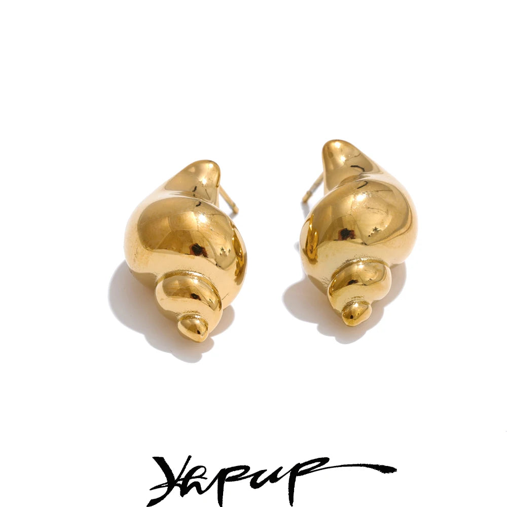 Stainless Steel Conch Stud Earrings