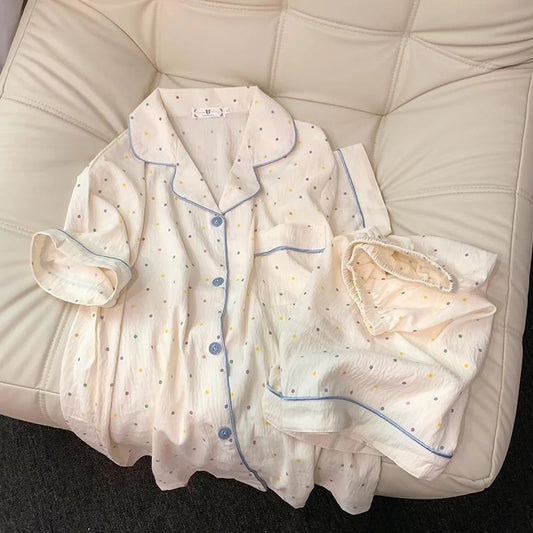 Cotton Pajama Set Top and Shorts