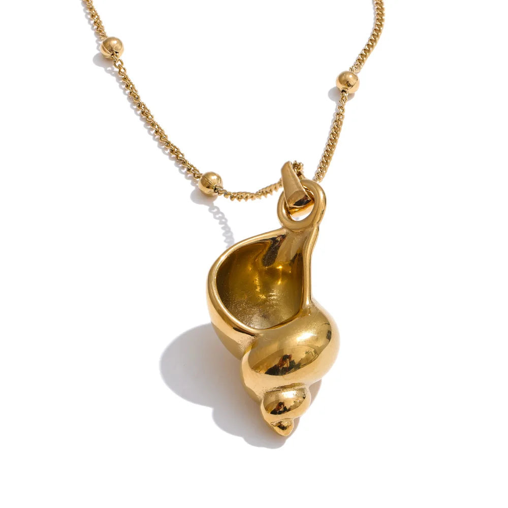 Stainless Conch Pendant Necklace