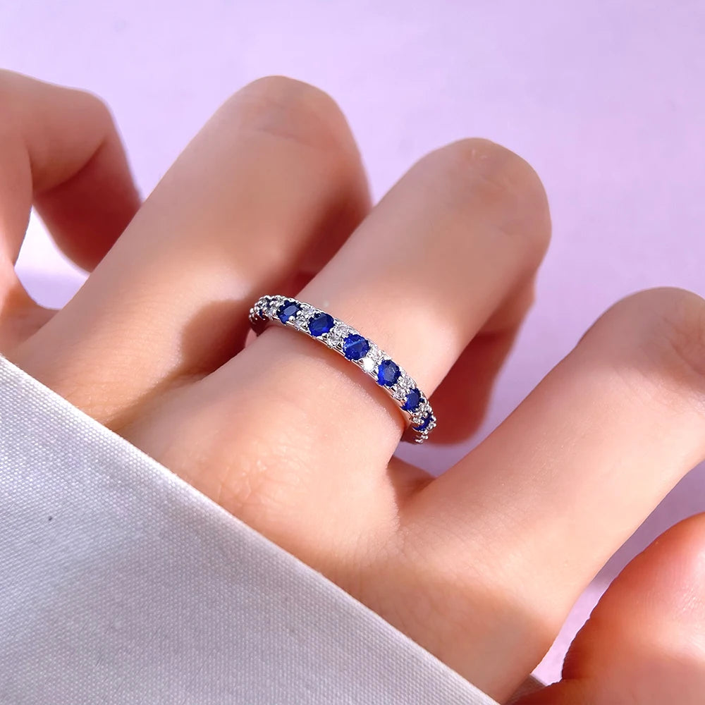 Women’s 925 Sterling Silver Blue Zircon Ring