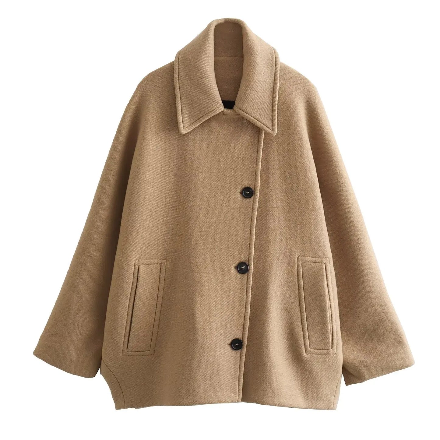 Oblique Button Loose Jacket / Coat