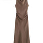 TRAF Satin Long Dress