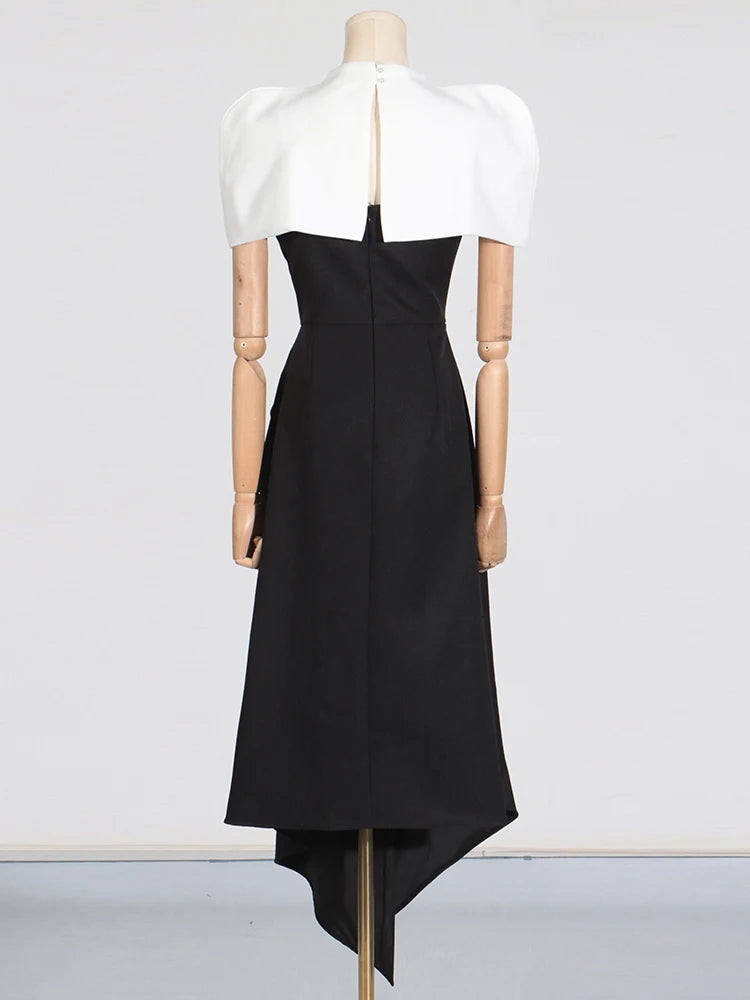 VGH Spliced Shawl Long Dress