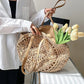 Round Straw Woman's Summer Handbag