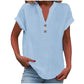 Cotton Linen V-neck Shirt