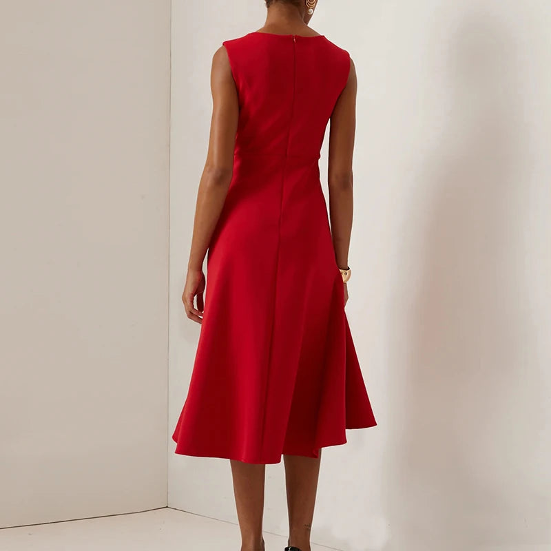 Sleeveless Knot Ruffle Dress