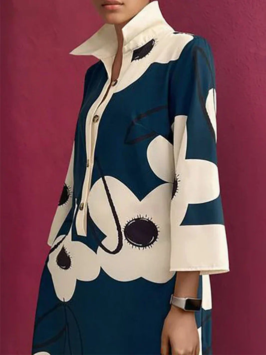 Floral Printed Long Sleeve Dress