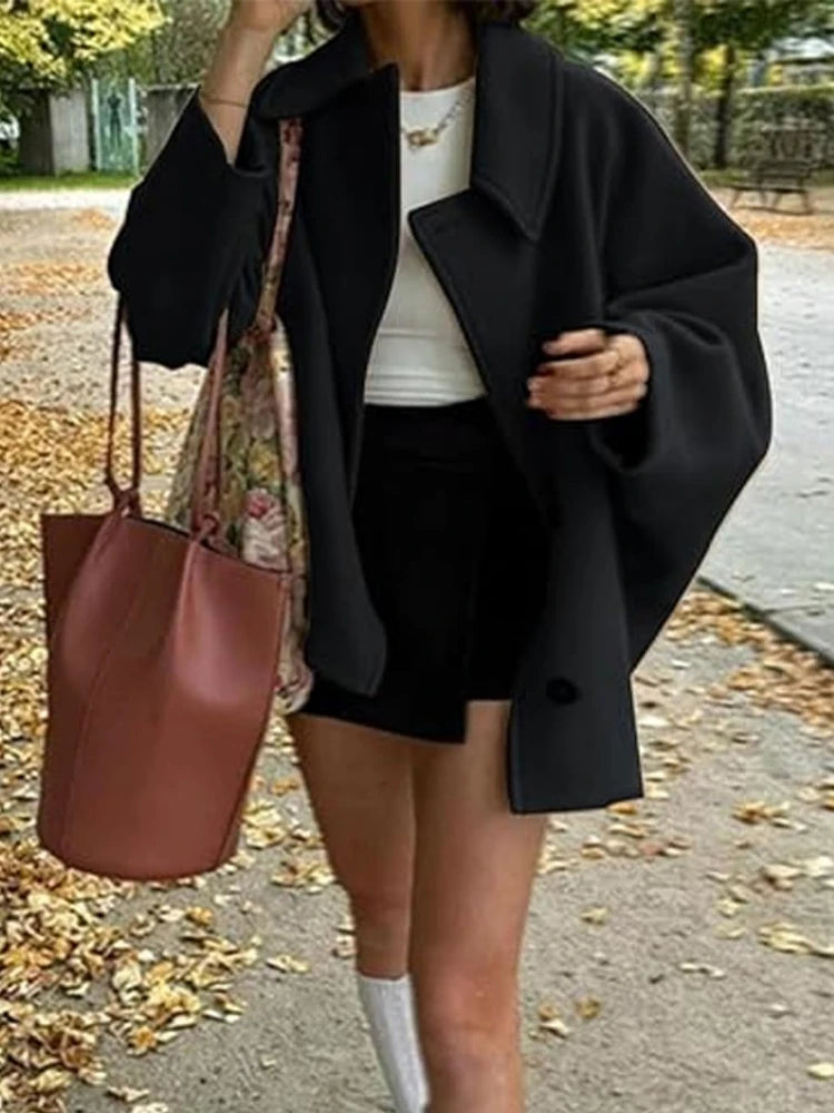 Oblique Button Loose Jacket / Coat