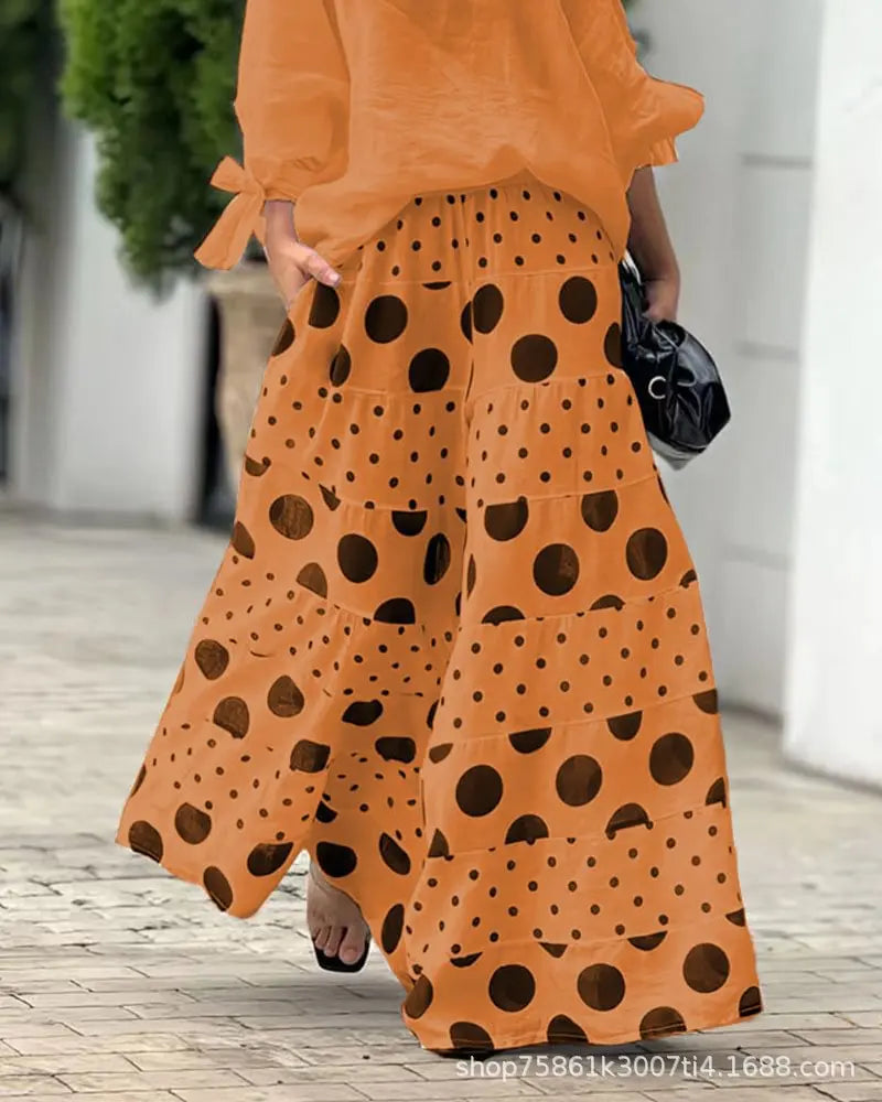 Polka Dot Printed Pants & Top Set