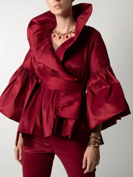 Long Sleeve Ruffled Blouse