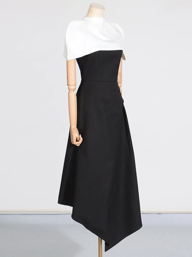 VGH Spliced Shawl Long Dress