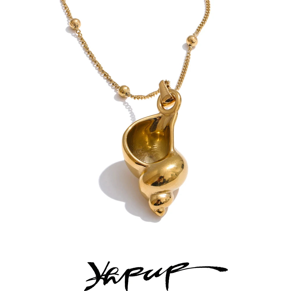Stainless Conch Pendant Necklace