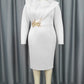 Elegant Long Sleeves with Lace Appliques Sheath