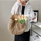 Round Straw Woman's Summer Handbag