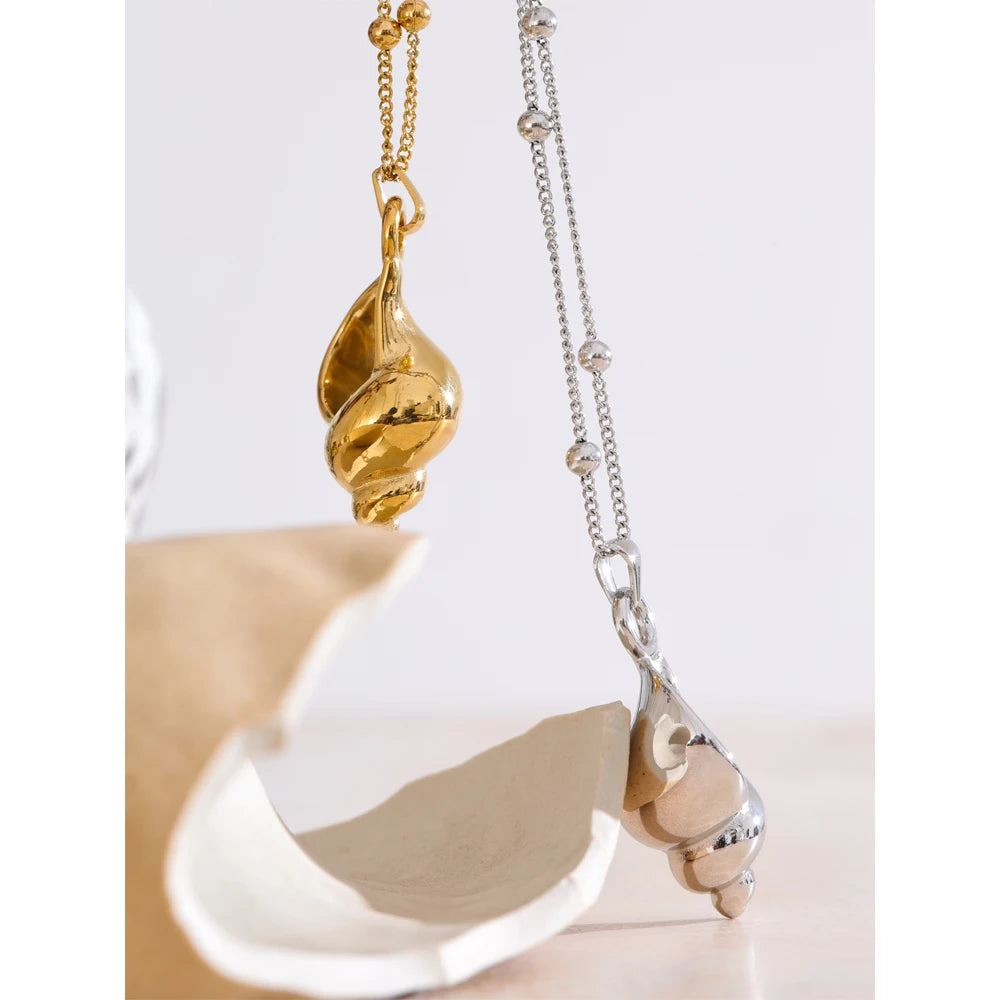 Stainless Conch Pendant Necklace