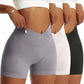 3-Piece Women’s High Waist Peach Hip Sports Shorts Set