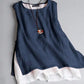 ZANZEA  Double Layer Sleeveless Tops