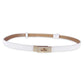 Luxury Adjustable Thin PU Leather Belt with Metal Buckle
