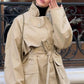 Khaki Belted Short Trench Coat