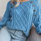 Casual Square Neck Long Sleeve Sweater