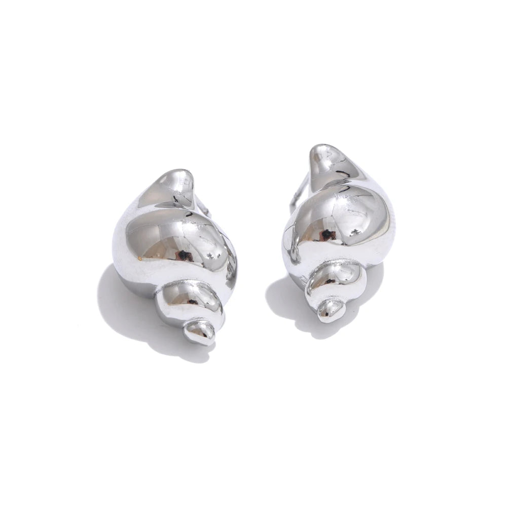Stainless Steel Conch Stud Earrings