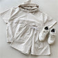 2 Pcs Sport Shorts & Three-quarter Sleeve Top