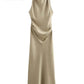 TRAF Satin Long Dress
