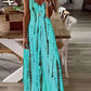 Women's Casual V-neck Tie Dye Maxi Dress