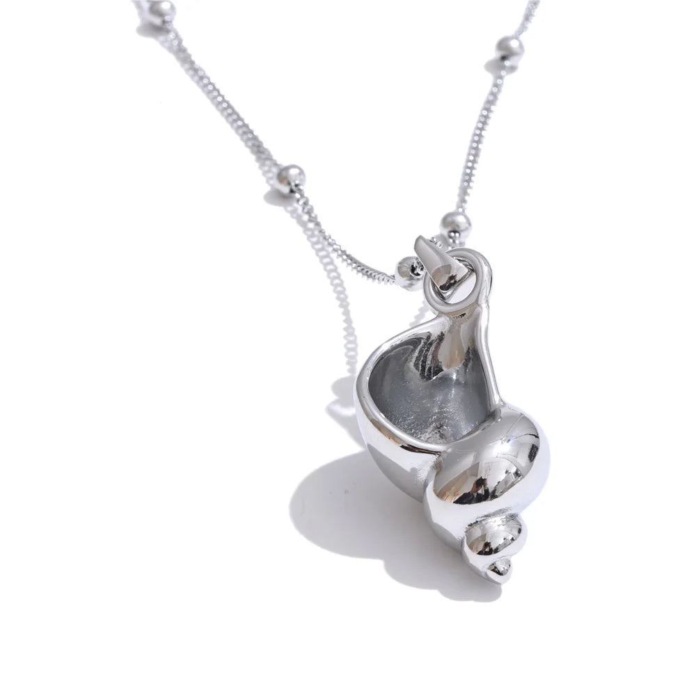 Stainless Conch Pendant Necklace