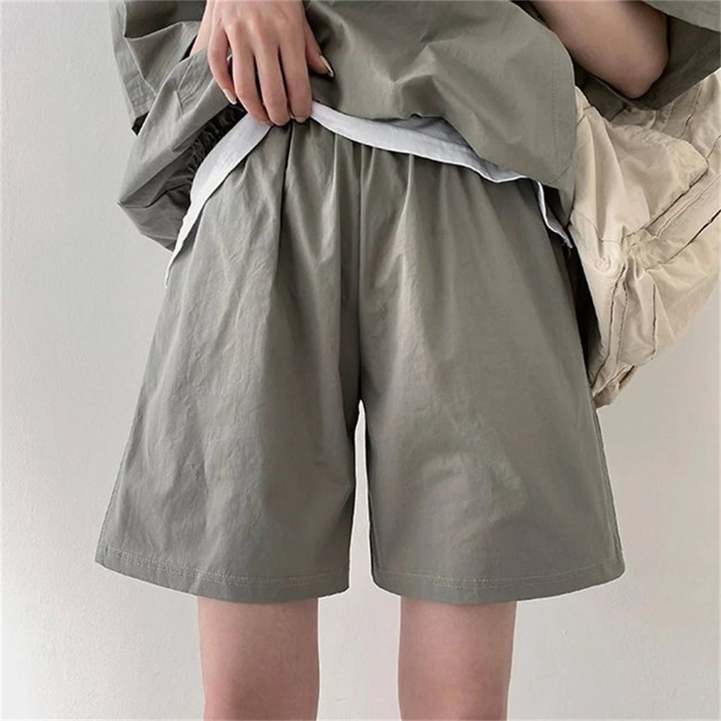2 Pcs Sport Shorts & Three-quarter Sleeve Top