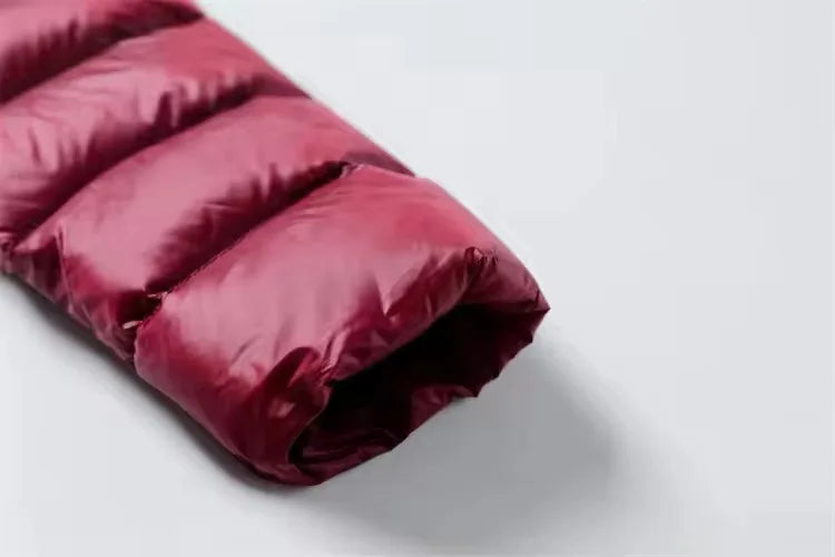 Plus Size Lightweight Packable Long Puffer Jacket