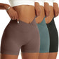 3-Piece Women’s High Waist Peach Hip Sports Shorts Set