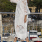 Abrini White Embroidery Lace Dress