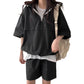2 Pcs Sport Shorts & Three-quarter Sleeve Top