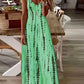 Women's Casual V-neck Tie Dye Maxi Dress