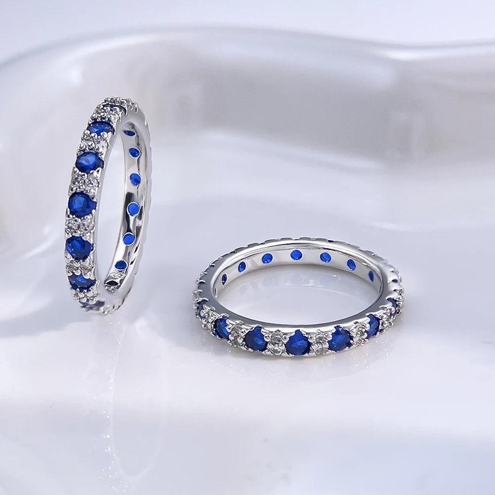 Women’s 925 Sterling Silver Blue Zircon Ring