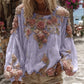 Flower Print Long Sleeved Blouse