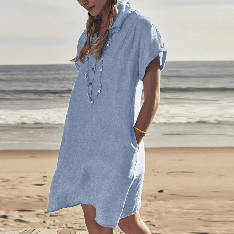 Plus Size Summer Cotton and Linen Dress