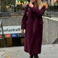 TRAFZA  Burgundy Woolen Coat