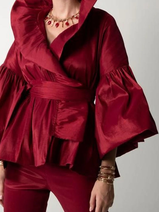 Long Sleeve Ruffled Blouse