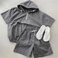 2 Pcs Sport Shorts & Three-quarter Sleeve Top