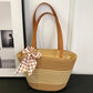 Women’s Large Straw Crochet Tote Bag with Zipper