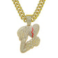 Love Heart Pendant with Cuban Hip-Hop Chain