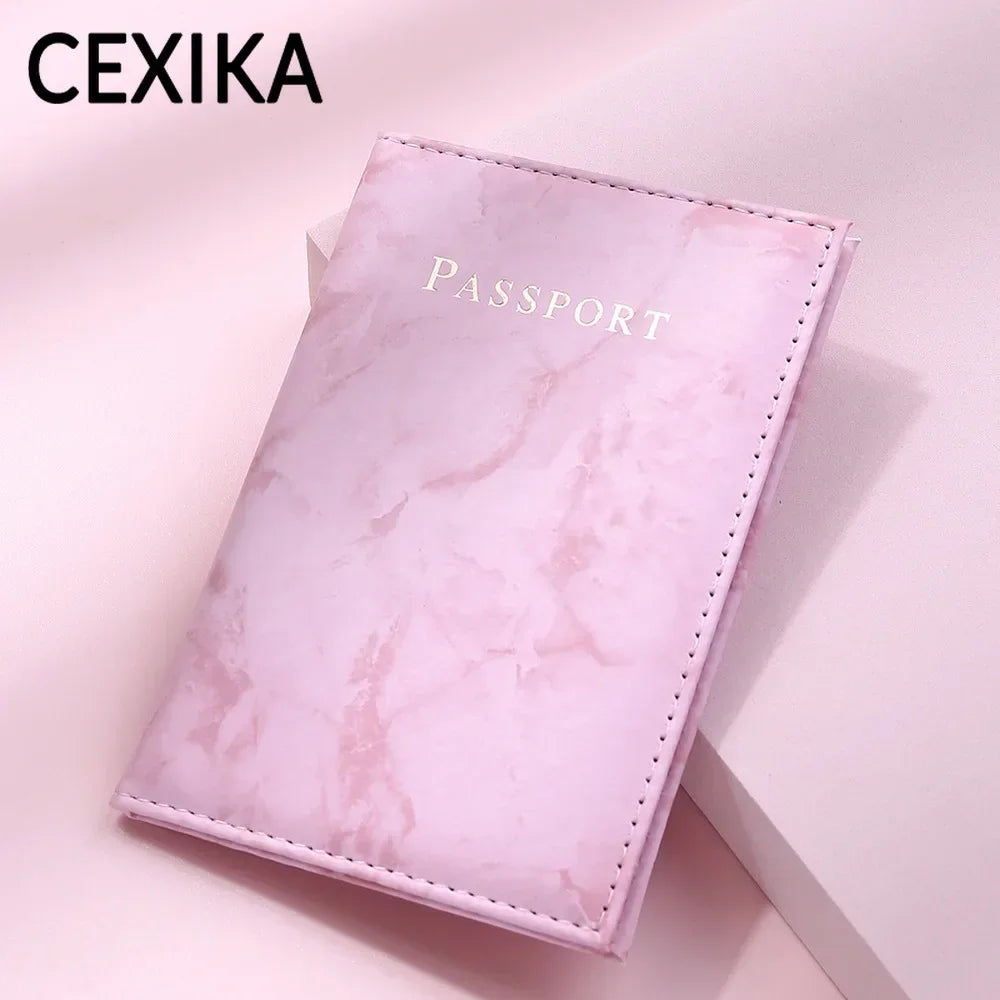 Marble Pattern Travel Passport Cover