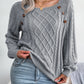 Casual Square Neck Long Sleeve Sweater