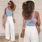Women's casual pants with drawstring