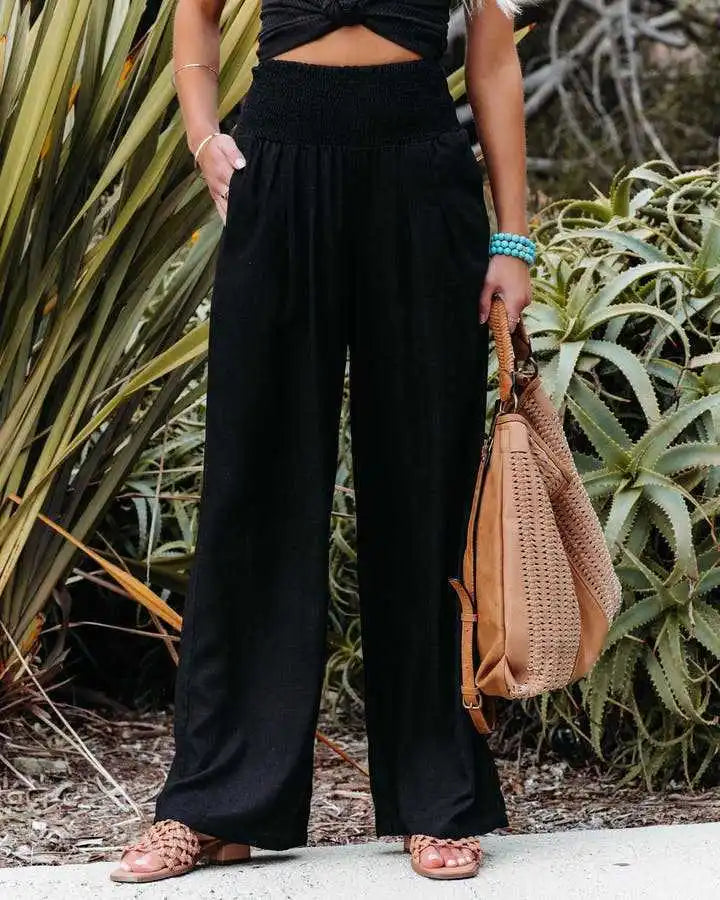 Women's casual pants with drawstring