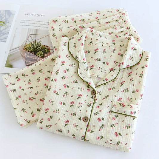 2025 Pajama Set 100% Cotton Crepe