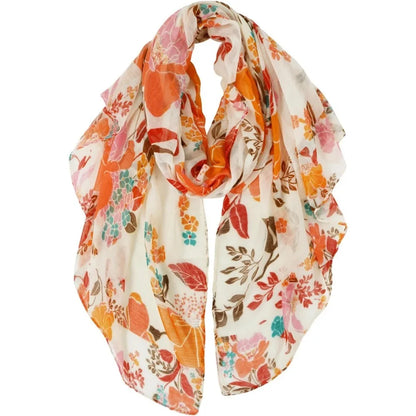 Lightweight Cotton Floral Print Women’s Scarf